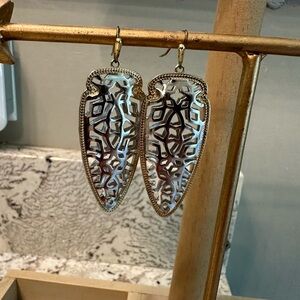 Kendra Scott Sadie Spear Earrings, gold and silver. Includes Kendra Scott bag.